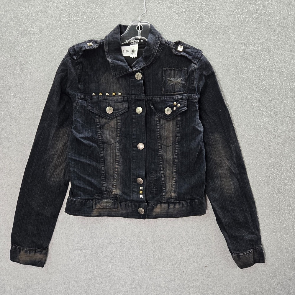 AVRIL LAVIGNE Abbey Dawn Women Jacket Medium Blue Denim Detroit Crop Studded